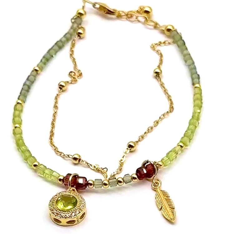 Peridot Bracelet Handmade, Unique Semiprecious Gemstone Jewelry S925 - Perfect Gift & Fashion Accessory