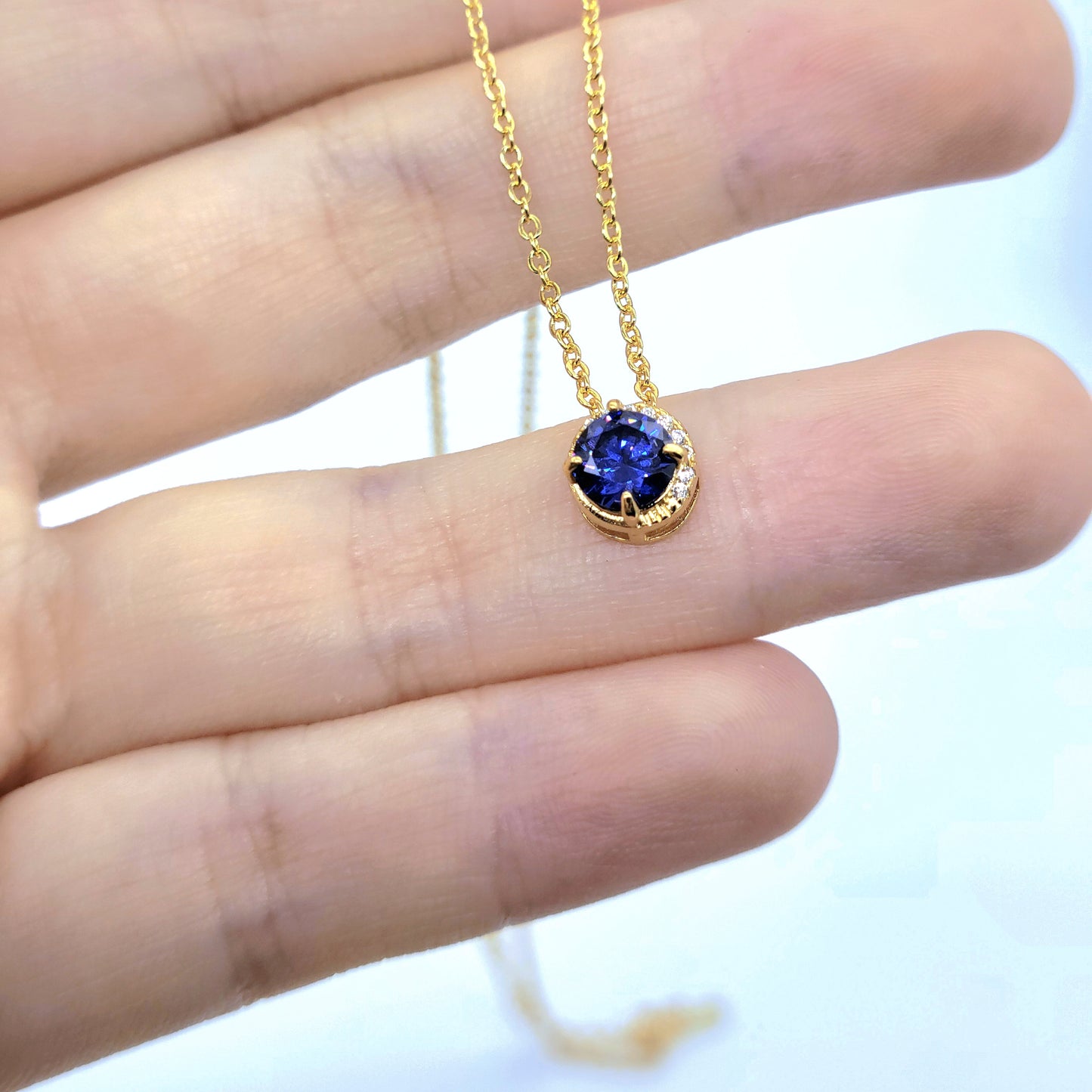 Natural Tanzanite Necklace S925 Sterling Silver with Gold Plating - Purple Blue Gemstone Women's Collarbone Chain, December Birthstone