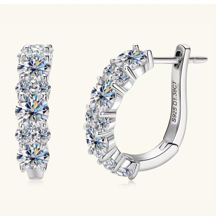 Hoop Earrings and Stud Earrings, S925 Sterling Silver, Synthetic Moissanite – Elegant Versatile Sparkle for Every Occasion