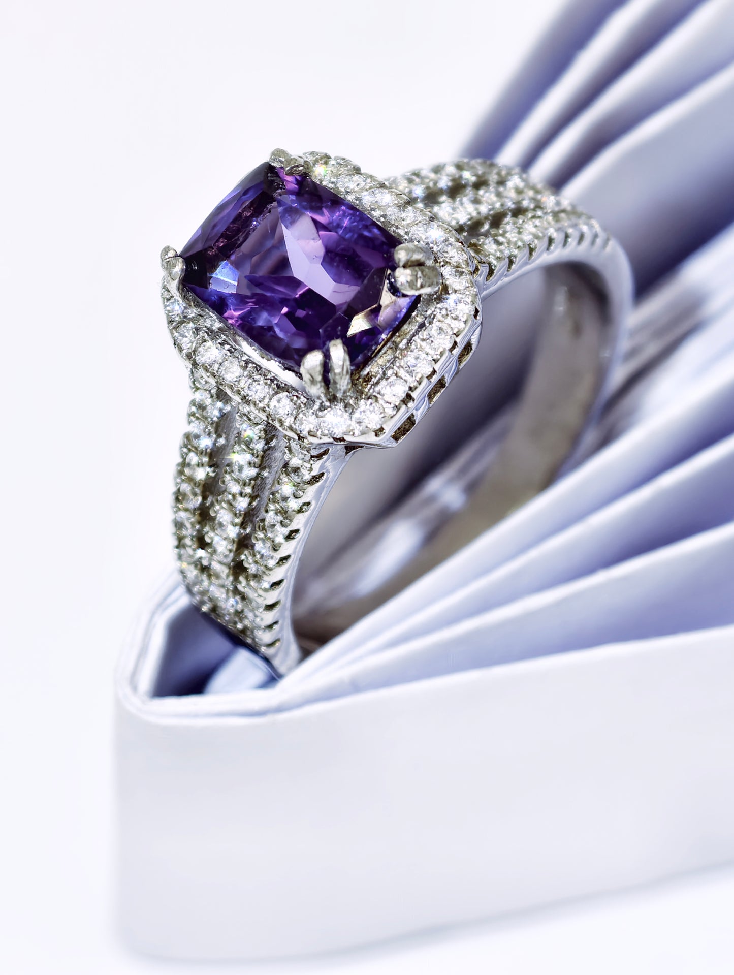 Natural Amethyst Ring, S925 Sterling Silver – Elegant Purple Gemstone Jewelry