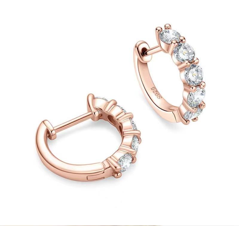 Hoop Earrings and Stud Earrings, S925 Sterling Silver, Synthetic Moissanite – Elegant Versatile Sparkle for Every Occasion