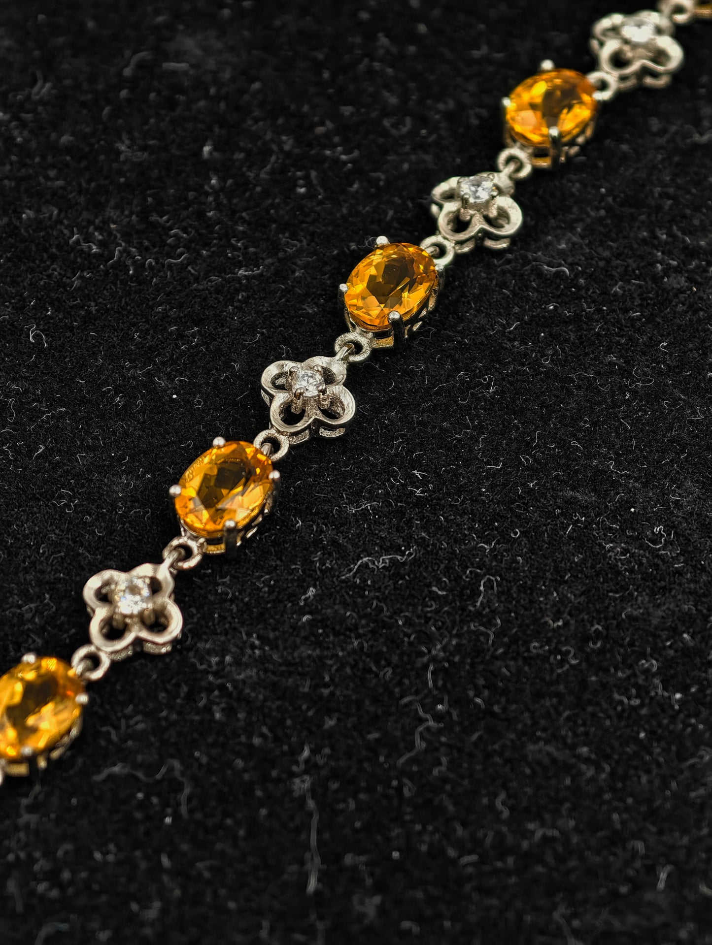 Natural Citrine Bracelet, S925 Sterling Silver, Elegant Yellow Crystal, Fashion Elegant November Birthstone Jewelry for Women