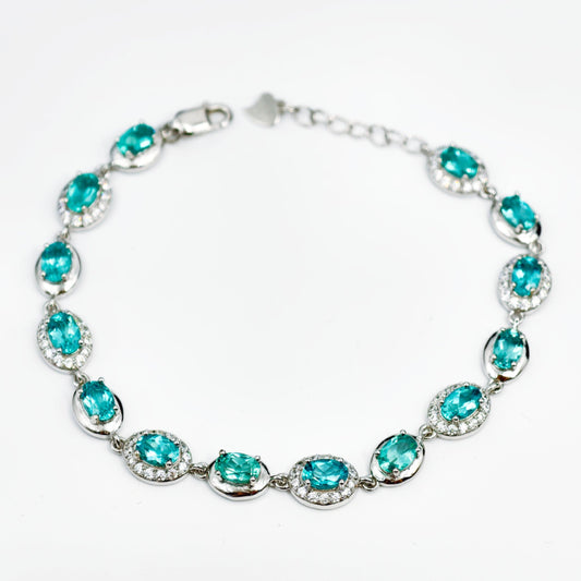 Apatite Gemstone Bracelet, S925 Sterling Silver, Premium Natural Gemstone, Perfect Gift & Fashion Accessory for Girl