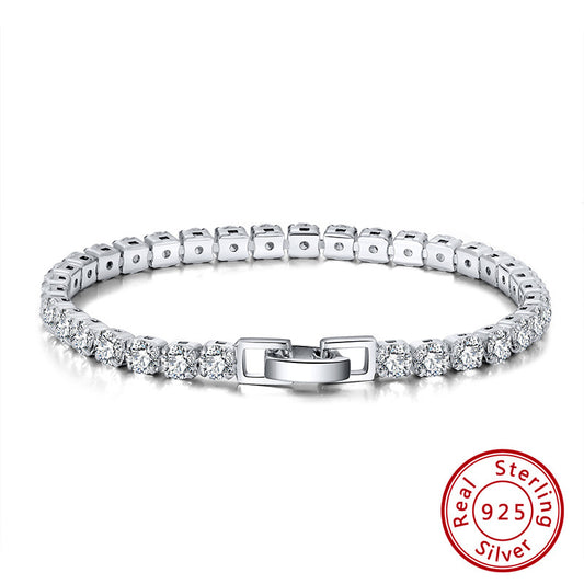 Tennis Bracelet Collection, Sterling Silver, Gold-Plated Copper, and Silver-Plated Alloy - Round Square Cubic Zirconia - Classic Design Women Men Gift