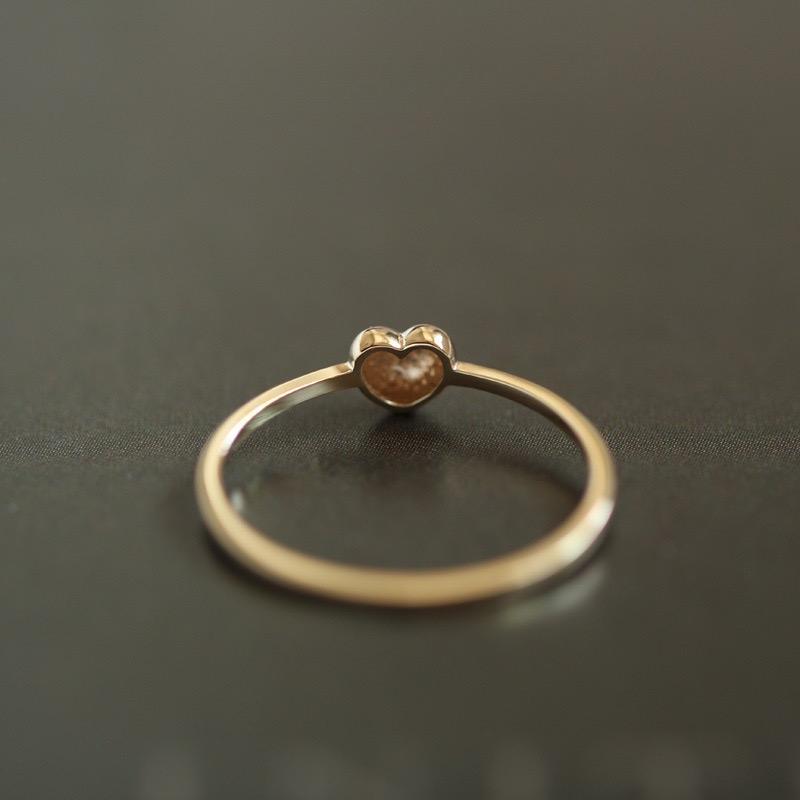 Heart Thin Ring S925 Sterling Silver with 14K Gold Plating - Minimalist Versatile Cute Design