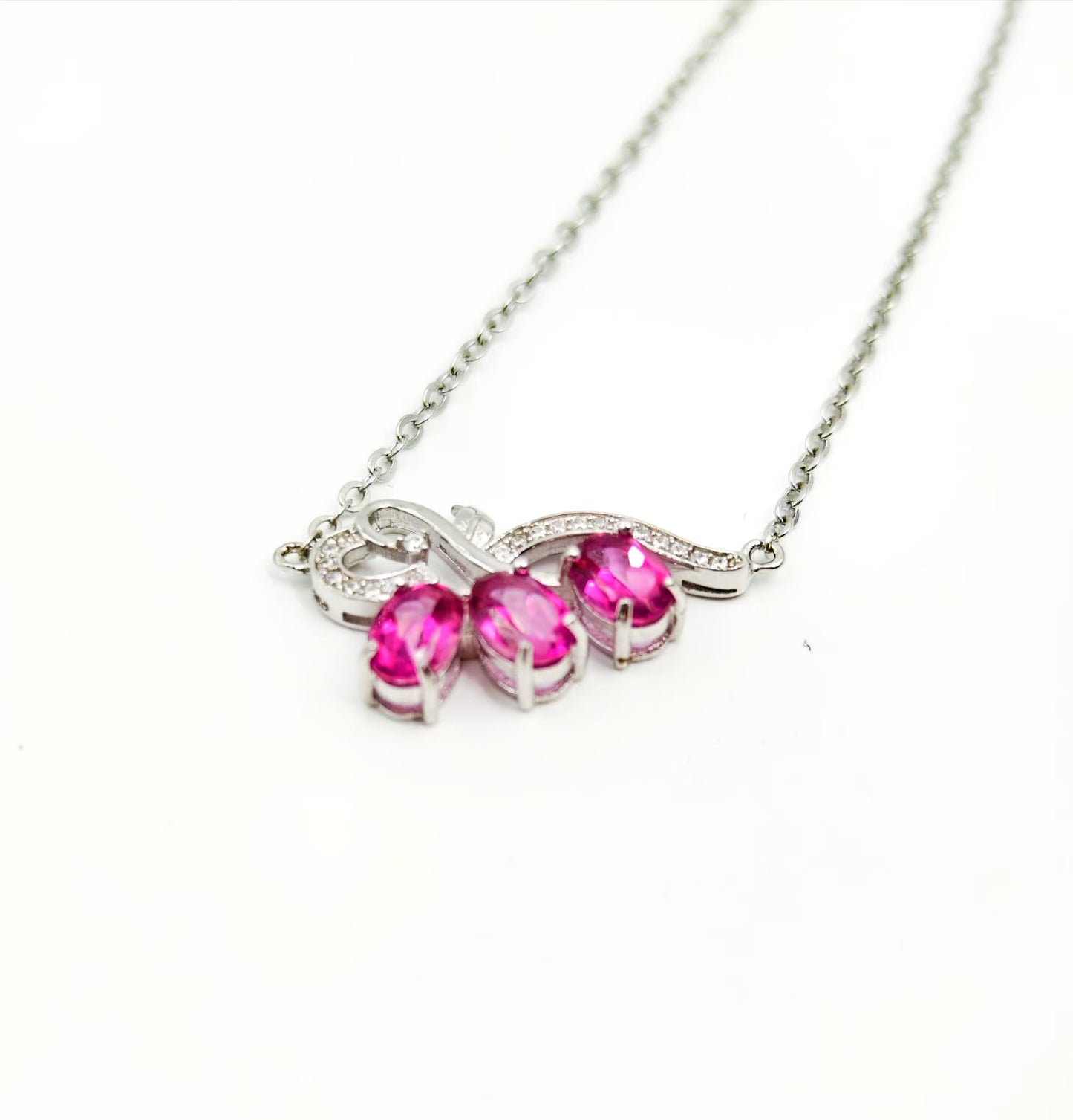 Pink Topaz Fashion Pandent Necklace, S925 Sterling Silver, Premium Natural Gemstone – Elegant Gemstone Jewelry