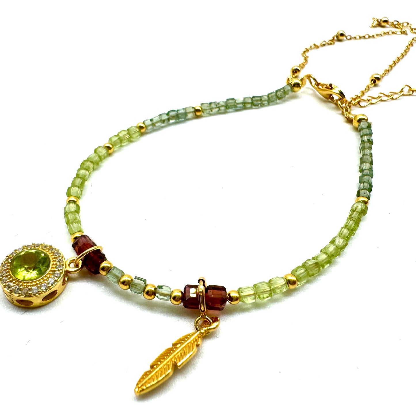 Peridot Bracelet Handmade, Unique Semiprecious Gemstone Jewelry S925 - Perfect Gift & Fashion Accessory